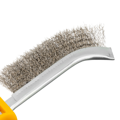Щетка металлическая с пластмассовой ручкой, нержавеющая проволока DENZEL по ценам производителя в Челябинске с доставкой по всей России