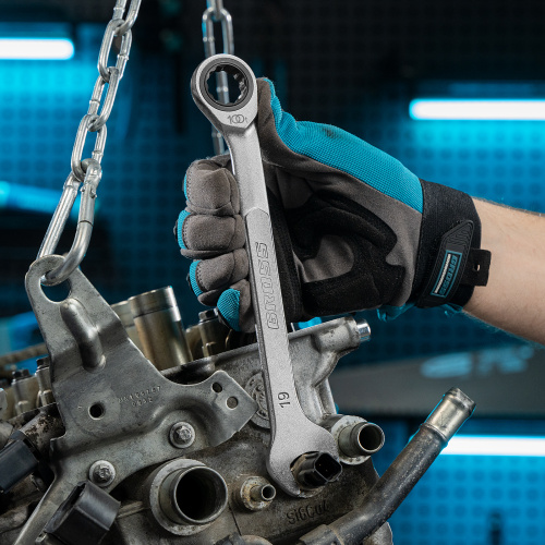 Набор ключей комбинированных трещоточных, количество зубьев 100, СRV, 7 шт, 8-19 мм Gross по ценам производителя в Челябинске с доставкой по всей России