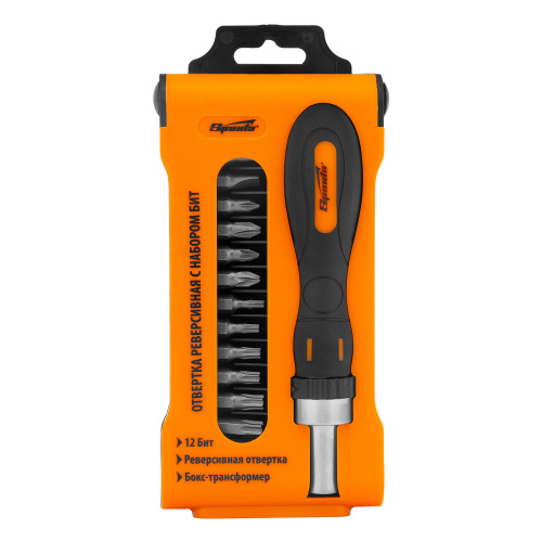 Отвертка реверсивная с набором бит, CrV, 12 шт, Sparta по ценам производителя в Челябинске с доставкой по всей России