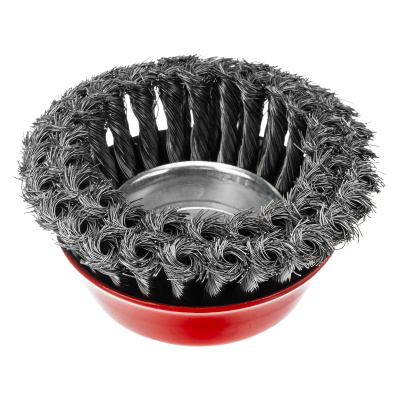 Щетка для УШМ, 125 мм, М14, "чашка", двухрядная, крученая проволока 0.35 мм Matrix по ценам производителя в Челябинске с доставкой по всей России