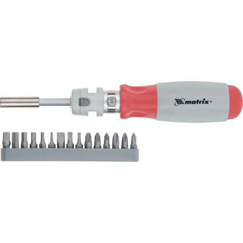 Отвертка реверсивная, телескопическая, силовой элемент под ключ, набор бит, CrV, 15 шт Matrix по ценам производителя в Челябинске с доставкой по всей России