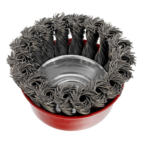 Щетка для УШМ, 75 мм, М14, "чашка", крученая проволока 0.5 мм Matrix по ценам производителя в Челябинске с доставкой по всей России