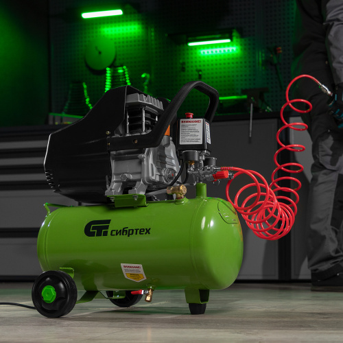 Компрессор воздушный КК-1500/24, 1.5 кВт, 198 л/мин, 24 л, прямой привод, масляный Сибртех по ценам производителя в Челябинске с доставкой по всей России