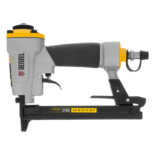 Степлер пневматический PS8016 для прямоугольных скоб 21GA от 6 до 16 мм Denzel по ценам производителя в Челябинске с доставкой по всей России