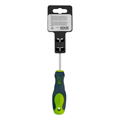 Отвертка, SL3 х 80 мм, CrV, двухкомпонентная рукоятка Сибртех по ценам производителя в Челябинске с доставкой по всей России