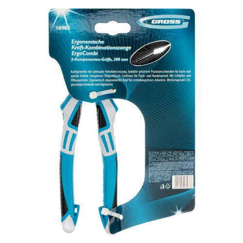 Плоскогубцы комбинированные с изогнутой головой, трехкомпонентные рукоятки, 200 мм Gross по ценам производителя в Челябинске с доставкой по всей России
