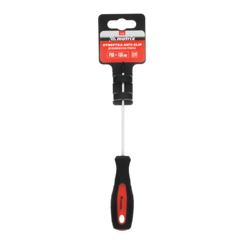 Отвертка Anti-Slip, PH0 х 100 мм, CrV, двухкомпонентная рукоятка Matrix по ценам производителя в Челябинске с доставкой по всей России