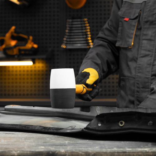 Киянка резиновая, 680 г, черно-белая, фибергласовая рукоятка c TPR покрытием Denzel по ценам производителя в Челябинске с доставкой по всей России