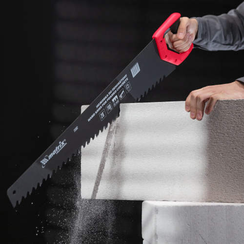 Ножовка по пенобетону, 700 мм, защитное покрытие, твердосплавные напайки на зубья, двухкомпонентная рукоятка Matrix по ценам производителя в Челябинске с доставкой по всей России