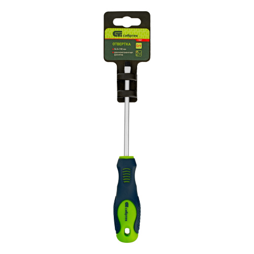 Отвертка, SL5 х 100 мм, CrV, двухкомпонентная рукоятка Сибртех по ценам производителя в Челябинске с доставкой по всей России
