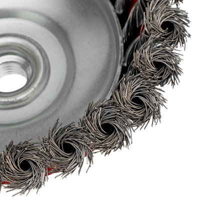 Щетка для УШМ, 100 мм, М14, "чашка", крученая проволока 0.35 мм Matrix по ценам производителя в Челябинске с доставкой по всей России