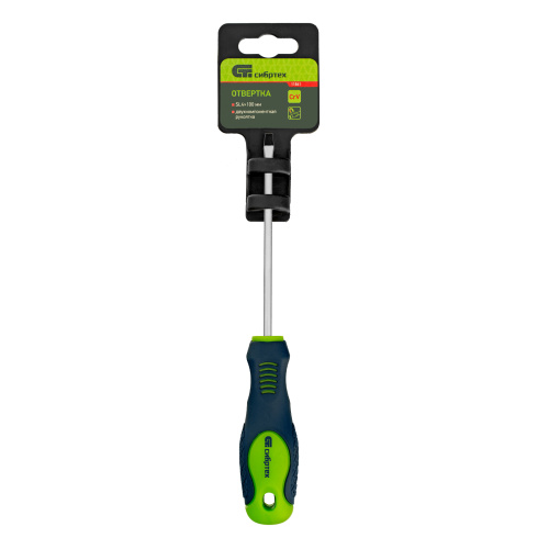 Отвертка, SL4 х 100 мм, CrV, двухкомпонентная рукоятка Сибртех по ценам производителя в Челябинске с доставкой по всей России