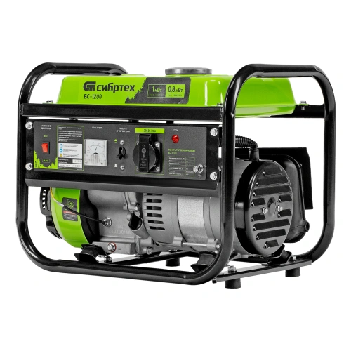 Генератор бензиновый БС-1200, 1 кВт, 230 В, четырехтактный, 5.5 л, ручной стартер Сибртех по ценам производителя в Челябинске с доставкой по всей России