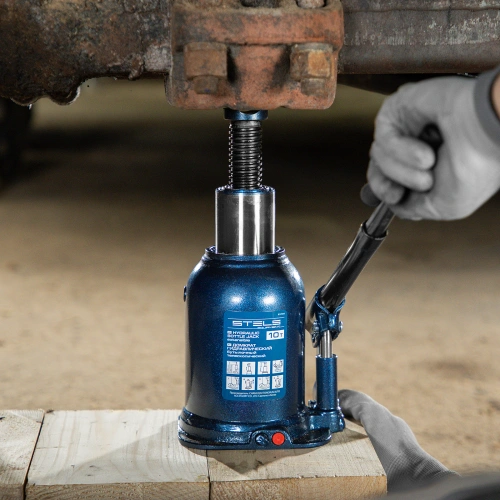 Домкрат гидравлический бутылочный телескопический, 10 т, подъем 180-430 мм Stels по ценам производителя в Челябинске с доставкой по всей России