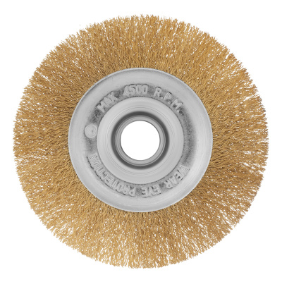 Щетка для УШМ, 150 мм, посадка 22.2 мм, плоская, латунированная витая проволока Matrix по ценам производителя в Челябинске с доставкой по всей России