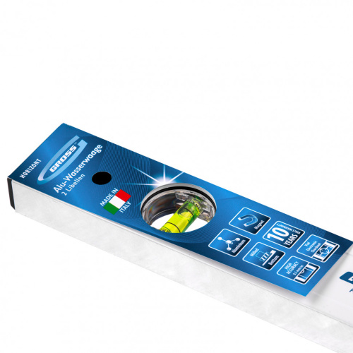 Уровень алюминиевый, 400 мм, фрезерованный, 2 глазка, магнитный Gross по ценам производителя в Челябинске с доставкой по всей России