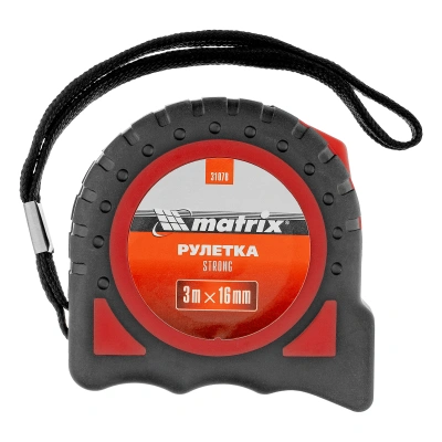 Рулетка Strong,3 м х 16 мм,обрезиненный корпус Matrix по ценам производителя в Челябинске с доставкой по всей России