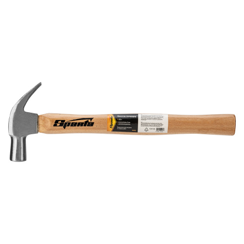 Молоток-гвоздодер, 225 г, боек 22 мм, деревянная рукоятка Sparta по ценам производителя в Челябинске с доставкой по всей России