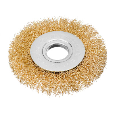 Щетка для УШМ, 100 мм, посадка 22.2 мм, плоская, латунированная витая проволока Matrix по ценам производителя в Челябинске с доставкой по всей России