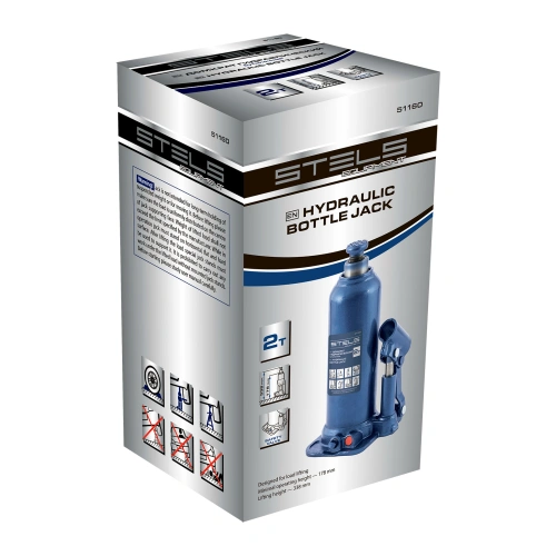 Домкрат гидравлический бутылочный, 2 т, h подъема 178-338 мм Stels по ценам производителя в Челябинске с доставкой по всей России
