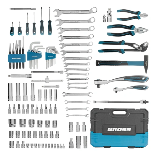 Набор инструментов, 1/4", 1/2", CrV, 120 зубьев, 115 предметов Gross по ценам производителя в Челябинске с доставкой по всей России