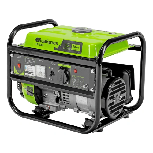 Генератор бензиновый БС-1200, 1 кВт, 230 В, четырехтактный, 5.5 л, ручной стартер Сибртех по ценам производителя в Челябинске с доставкой по всей России