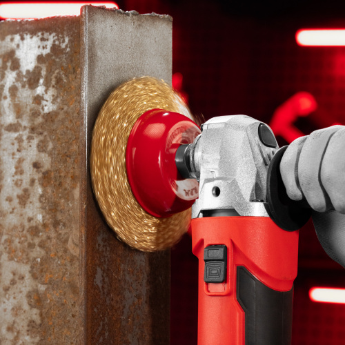 Щетка для УШМ, 100 мм, М14, "чашка", латунированная витая проволока Matrix по ценам производителя в Челябинске с доставкой по всей России