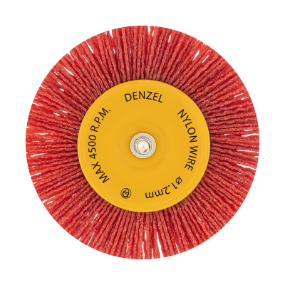 Щетка для дрели, 100 мм, Плоская, со шпилькой, нейлоновая щетина Denzel по ценам производителя в Челябинске с доставкой по всей России