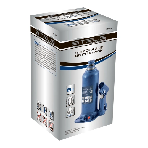 Домкрат гидравлический бутылочный, 6 т, h подъема 207-404 мм Stels по ценам производителя в Челябинске с доставкой по всей России