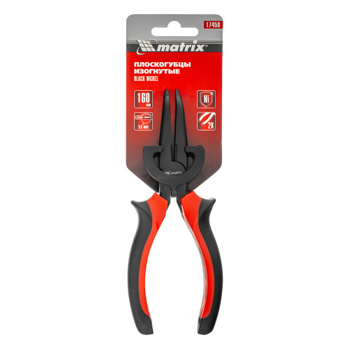 Длинногубцы изогнутые Black Nickel, 160 мм, двухкомпонентные рукоятки Matrix по ценам производителя в Челябинске с доставкой по всей России