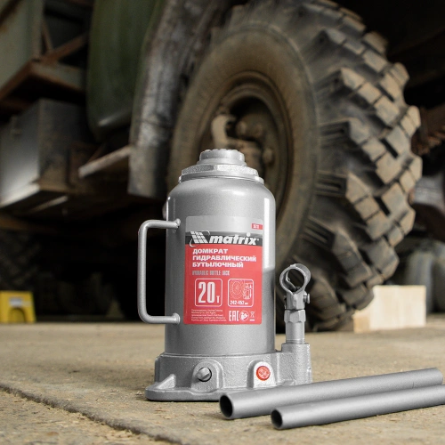 Домкрат гидравлический бутылочный, 20 т, высота подъема 242-452 мм Matrix по ценам производителя в Челябинске с доставкой по всей России