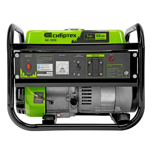 Генератор бензиновый БС-1200, 1 кВт, 230 В, четырехтактный, 5.5 л, ручной стартер Сибртех по ценам производителя в Челябинске с доставкой по всей России