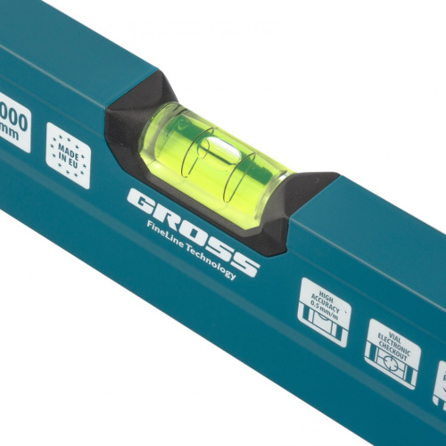 Уровень алюминиевый, 1200 мм, 2 рукоятки, фрезеровка, 3 глазка, Prazision Gross по ценам производителя в Челябинске с доставкой по всей России