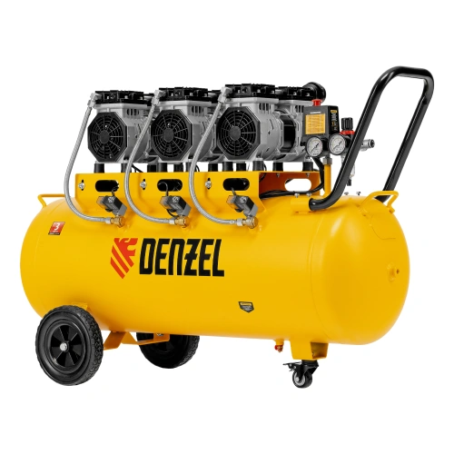 Компрессор безмасляный, малошумный DLS 1800/100,1800 Вт, 3x600, 100 л, 345 л/мин Denzel по ценам производителя в Челябинске с доставкой по всей России