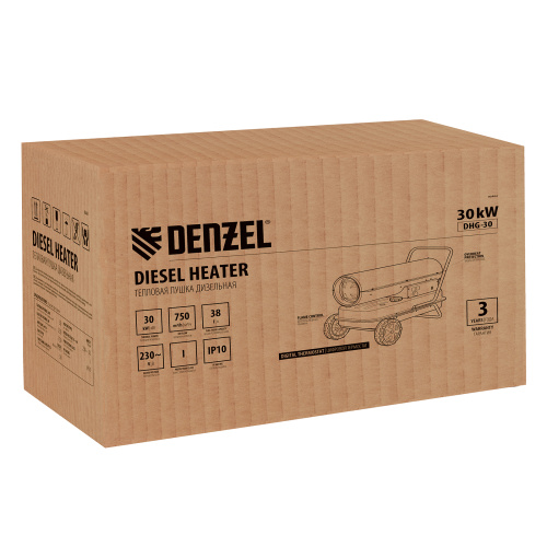 Дизельная тепловая пушка DHG-30, 30 кВт, 750 м3/ч, прямой нагрев Denzel по ценам производителя в Челябинске с доставкой по всей России