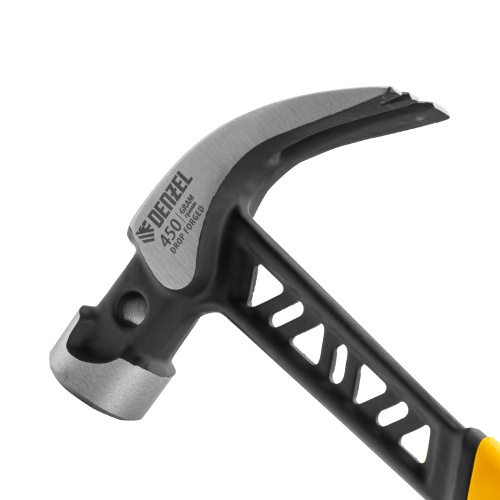 Молоток-гвоздодер 450 г, цельнокованый,боек с магнитом, двухкомп. обрезин. рук-ка Denzel по ценам производителя в Челябинске с доставкой по всей России