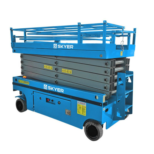 Самоходный ножничный подъемник с выдвижной платформой SKYER PL1435 по ценам производителя в Челябинске с доставкой по всей России
