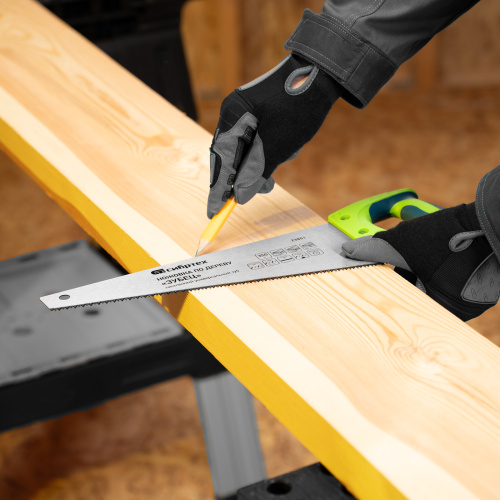 Ножовка по дереву "Зубец", 350 мм, 7-8 TPI, каленый зуб 2D, двухкомпонентная рукоятка Сибртех по ценам производителя в Челябинске с доставкой по всей России