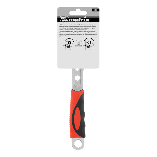 Ключ разводной, 250 мм, переставная губка, двухкомпонентная рукоятка Matrix по ценам производителя в Челябинске с доставкой по всей России