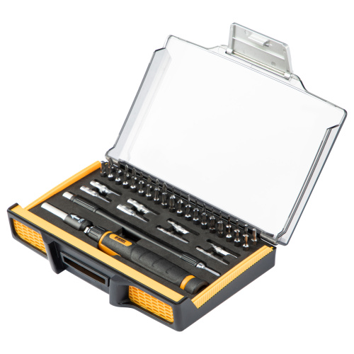 Отвертка с набором бит и торцевых головок для точных работ, гибкий привод, 48 шт, CrMo Denzel по ценам производителя в Челябинске с доставкой по всей России