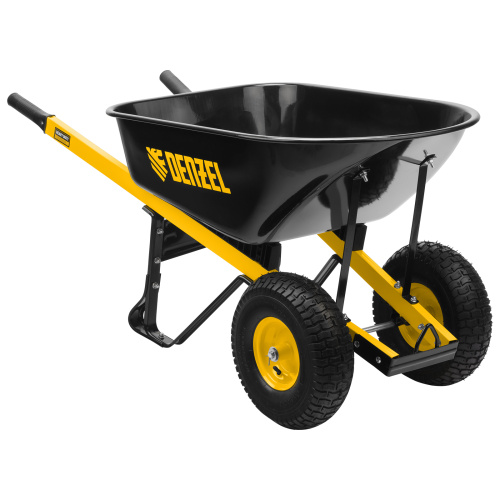 Тачка строительная, усиленная, объем 140 л, 250 кг, двухколесная, колесо 15х6.00-6 Denzel по ценам производителя в Челябинске с доставкой по всей России