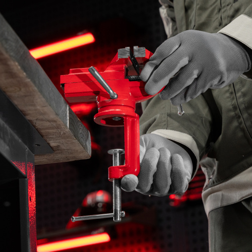 Тиски слесарные, 80 мм, настольные, поворотные, c наковальней MTX по ценам производителя в Челябинске с доставкой по всей России