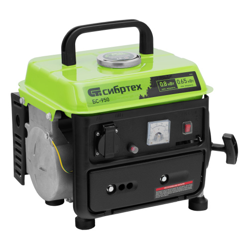 Генератор бензиновый БС-950, 0.8 кВт, 230 В, 2-х тактный, 4 л, ручной стартер Сибртех по ценам производителя в Челябинске с доставкой по всей России