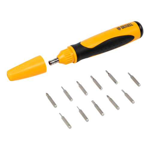 Отвертка реверсивная, механизм SmartPush mini 11 шт, CrMo Denzel по ценам производителя в Челябинске с доставкой по всей России