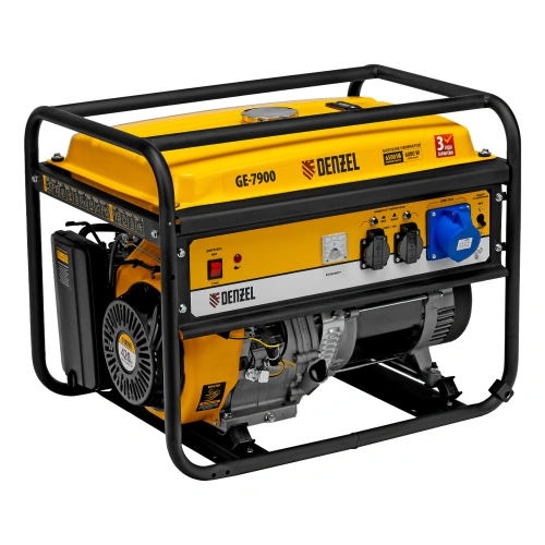 Генератор бензиновый GE 7900, 6.5 кВт, 220 В/50 Гц, 25 л, ручной пуск Denzel по ценам производителя в Челябинске с доставкой по всей России