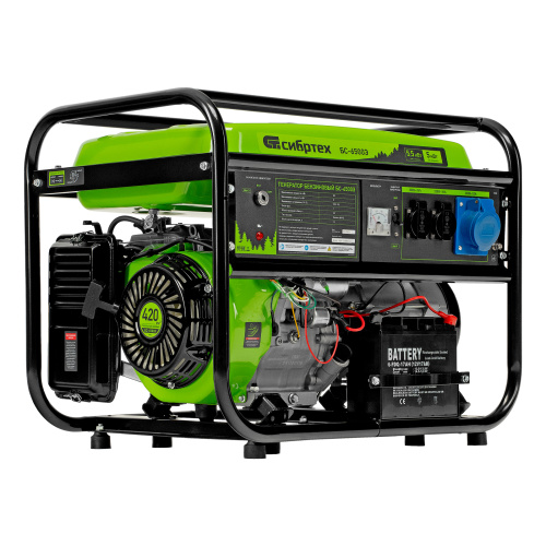 Генератор бензиновый БС-6500Э, 5.5 кВт, 230В, четырехтактный, 25 л, электростартер Сибртех по ценам производителя в Челябинске с доставкой по всей России