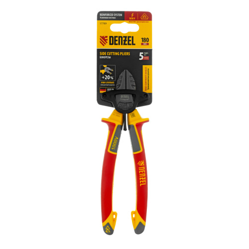 Бокорезы, диэлектрические рукоятки, до 1000 В, трехкомпонентные рукоятки, 180 мм Denzel по ценам производителя в Челябинске с доставкой по всей России