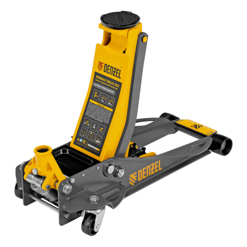 Домкрат гидравлический подкатной, 3 т, 75-500 мм, быстрый подъем, низкий подхват, проф. Denzel по ценам производителя в Челябинске с доставкой по всей России