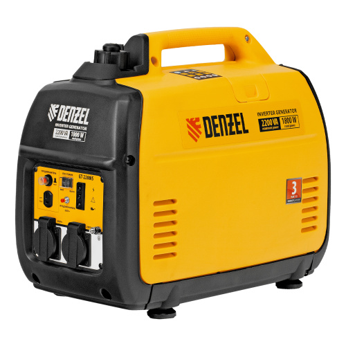 Генератор инверторный GT-2200iS, 2.2 кВт, 230 В, бак 4 л, закрытый корпус, ручной старт Denzel по ценам производителя в Челябинске с доставкой по всей России