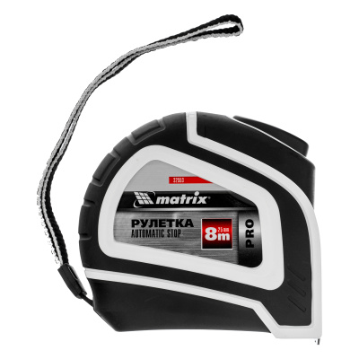 Рулетка Autostop,8 м х 25 мм,двухкомпонентный корпус,автоматическая фиксация,Pro Matrix по ценам производителя в Челябинске с доставкой по всей России